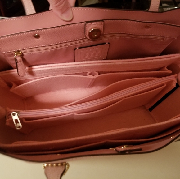 Coach Pink Leather Tote - Includes Purse Organizer - Picture 12 of 12
